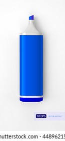 Blue felt-tip on a white background