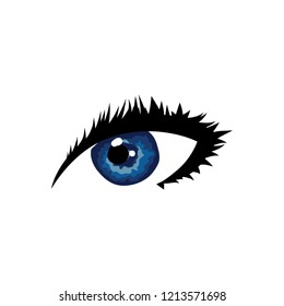 blue female eye, vector
