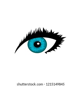 blue female eye, vector