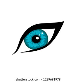 blue female eye, vector