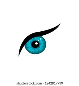 blue female eye, vector