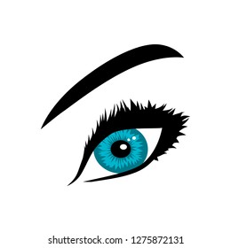 blue female eye, vector