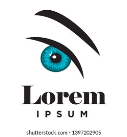 blue female eye, vector logo template