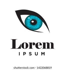 blue female eye, vector logo template
