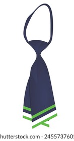 Blue female necktie tie. vector