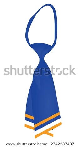 Blue female necktie tie. vector	
