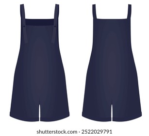 Blue female romper pants. vector