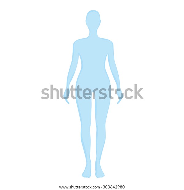 Blue Female Silhouette On White Background Stock Vector (Royalty Free