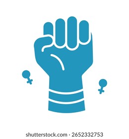 Símbolo Feminista Azul com Sinais de Gênero de Vênus para Empoderadores