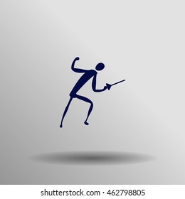 blue Fencing icon button logo symbol concept high quality on the gray background
