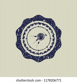 Blue fertilization icon inside distressed grunge seal
