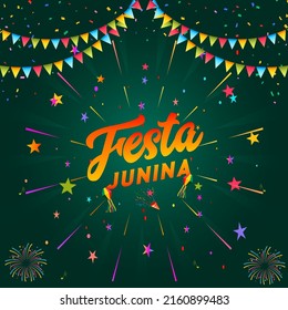 Blue festa junina banner design