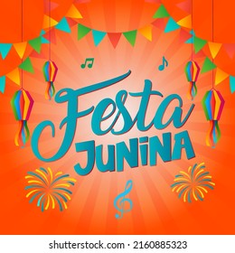 Blue festa junina party design