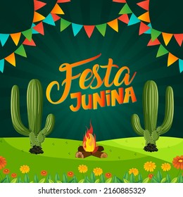 Blue festa junina party design