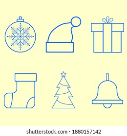 Blue festive attributes of the new year