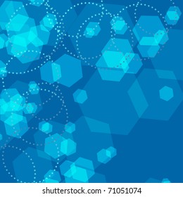Blue festive background with circles and sparkles