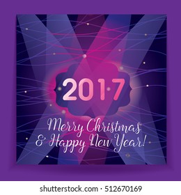 Blue festive background with streaks of light, the new 2017.