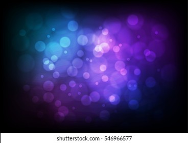 Blue Festive Christmas elegant abstract background with bokeh lights and stars