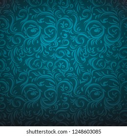 Patrón de infiltración de fisuras ornamentales azules. Estilo gótico oscuro