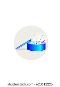 Blue festive vector box
