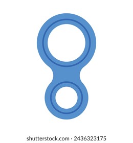 Figura azul ocho dispositivo de suspensión como equipo de escalada ilustración vectorial