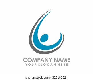 blue figure logo image icon vector