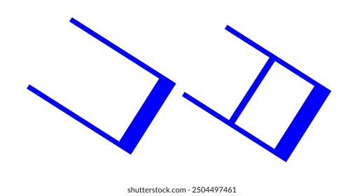 blue figure two on a transparent background 