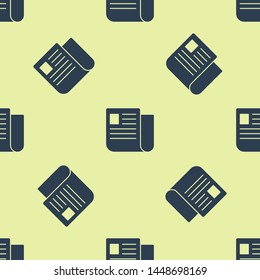 Blue File document icon isolated seamless pattern on white background. Checklist icon. Business concept.  Vector Illustration