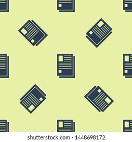 Blue File document icon isolated seamless pattern on white background. Checklist icon. Business concept.  Vector Illustration