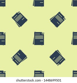 Blue File document icon isolated seamless pattern on white background. Checklist icon. Business concept.  Vector Illustration