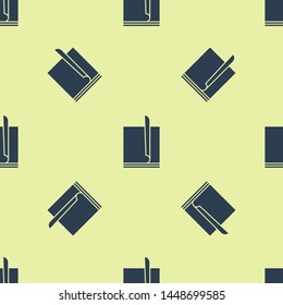 Blue File document icon isolated seamless pattern on white background. Checklist icon. Business concept.  Vector Illustration