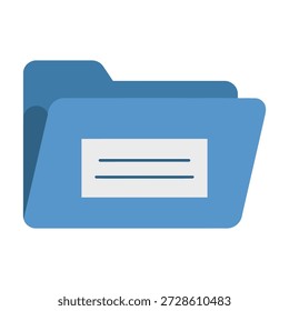 Icono de carpeta de archivo azul con etiqueta blanca aislado en icono de fondo transparente