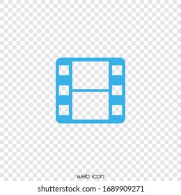 Blue film icon. Vector graphics.