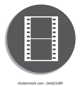 blue film strip on a grey background