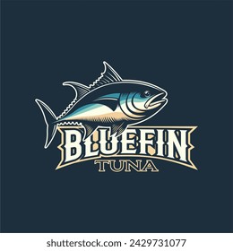 BLUE FIN TUNA FISH VECTOR FOR FISHING LOGO COMPANY