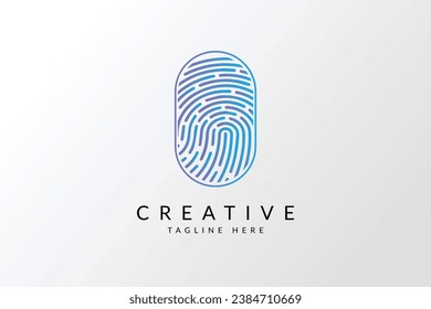 Blue fingerprint logo vector design