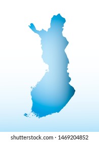 Blue Finland map ice with dark and light effect vector on light background illustration