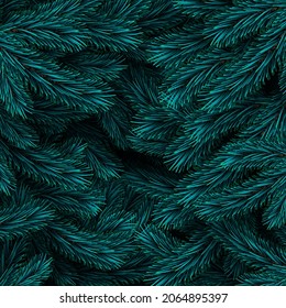 Blue fir branch backdrop design. Christmas background. Vector illustration