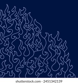 blue Fire Background. Abstract flame Background. doodle fire background. Fire flame seamless pattern.