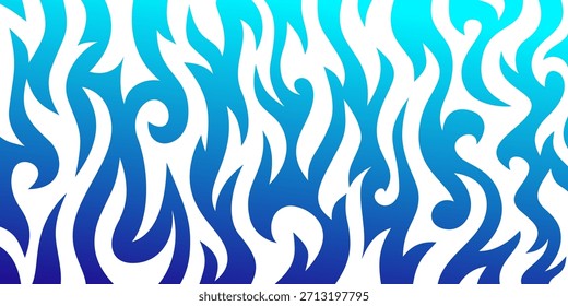 Fundo de fogo azul. fundo de chama. fundo de fogo azul banner longo. Chama Padrão Sem Costura. Incêndio chama padrão sem costura.
