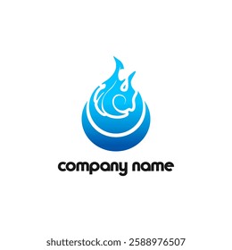 blue fire ball simple logo free