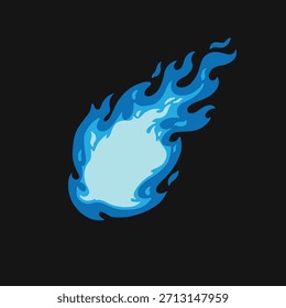 blue fire design vector style for brand needs