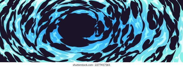 Blue fire effect or cartoon water comics vector background. Abstract dynamic flame game texture pattern. Sea or ocean splash flow theme wallpaper. Isolated river swirl surface frame illustration.