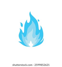 Blue fire emotion icon. Blue Flame Burning. Angry Hot News