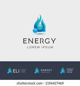 Blue fire energy with molecular orb