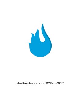Blue fire flame logo can also for gas and energy logo vector icon illustration design 