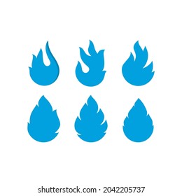 Blue fire flame logo can also for gas and energy logo vector icon illustration design 