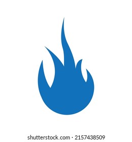 blue fire flame logo illustration design