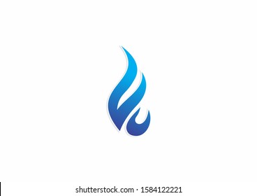 Blue Fire Flame Logo Vector Illustration Template