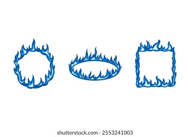 blue fire flame vector collection